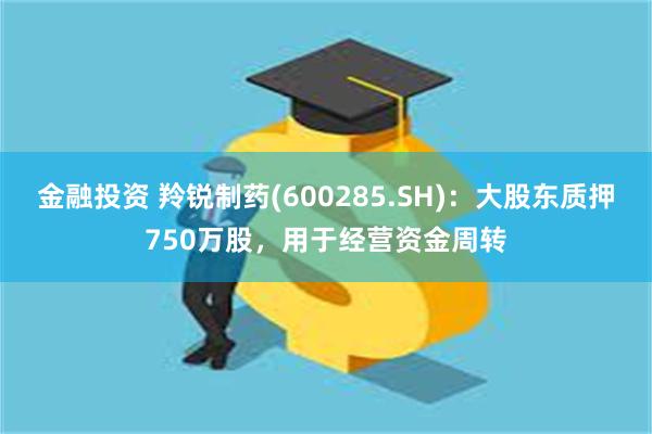 金融投资 羚锐制药(600285.SH)：大股东质押750万股，用于经营资金周转
