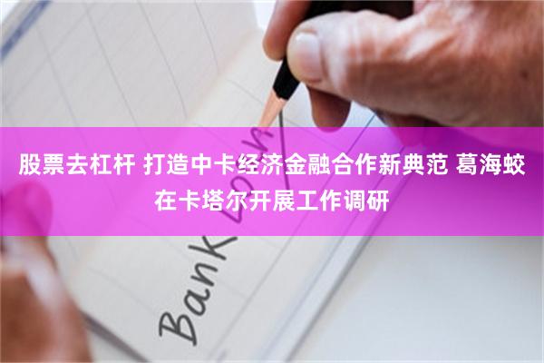 股票去杠杆 打造中卡经济金融合作新典范 葛海蛟在卡塔尔开展工作调研