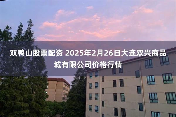 双鸭山股票配资 2025年2月26日大连双兴商品城有限公司价格行情