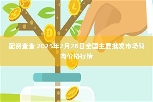 配资查查 2025年2月26日全国主要批发市场鸭肉价格行情