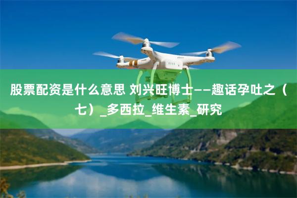 股票配资是什么意思 刘兴旺博士——趣话孕吐之（七）_多西拉_维生素_研究