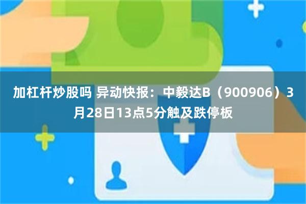 加杠杆炒股吗 异动快报：中毅达B（900906）3月28日13点5分触及跌停板