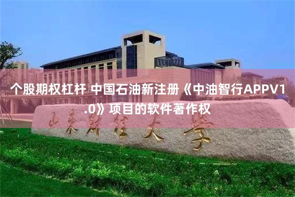 个股期权杠杆 中国石油新注册《中油智行APPV1.0》项目的软件著作权