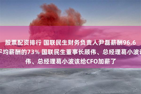 股票配资排行 国联民生财务负责人尹磊薪酬96.6万是券商CFO平均薪酬的73% 国联民生董事长顾伟、总经理葛小波该给CFO加薪了