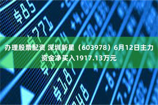 办理股票配资 深圳新星（603978）6月12日主力资金净买入1917.13万元