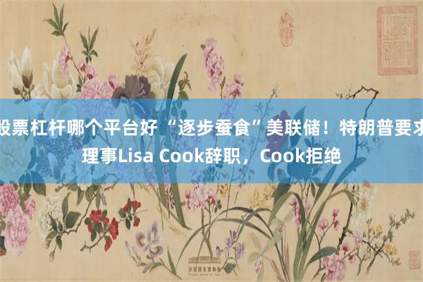 股票杠杆哪个平台好 “逐步蚕食”美联储！特朗普要求理事Lisa Cook辞职，Cook拒绝