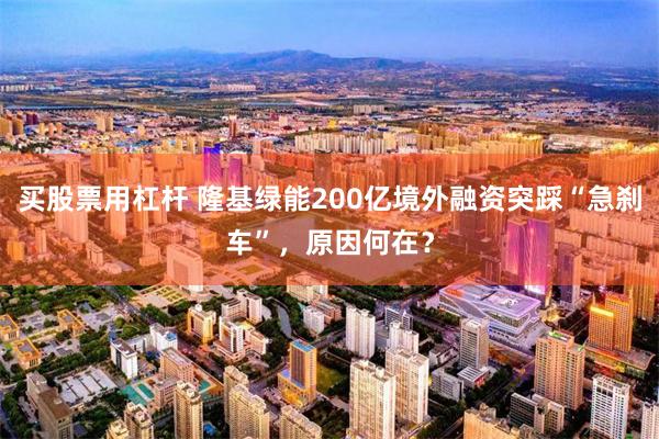 买股票用杠杆 隆基绿能200亿境外融资突踩“急刹车”，原因何在？