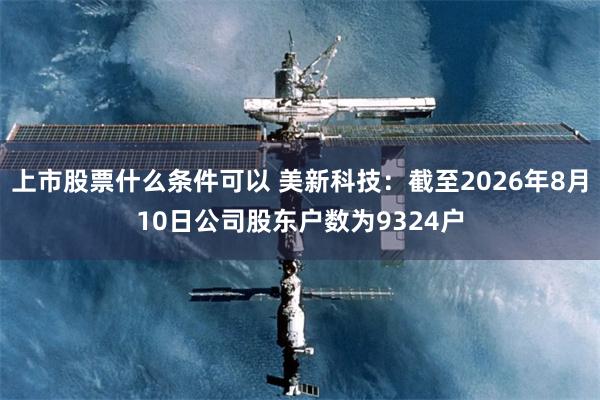 上市股票什么条件可以 美新科技：截至2026年8月10日公司股东户数为9324户