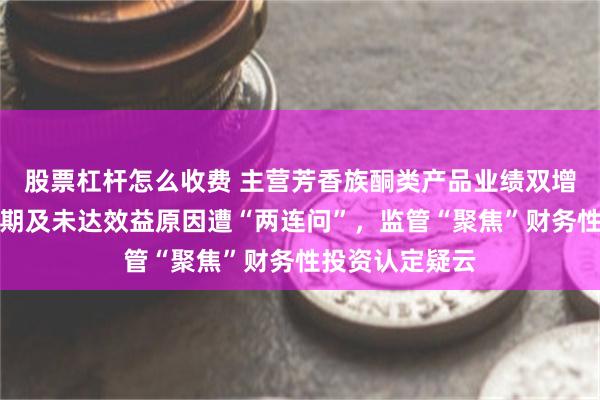 股票杠杆怎么收费 主营芳香族酮类产品业绩双增，前募项目延期及未达效益原因遭“两连问”，监管“聚焦”财务性投资认定疑云