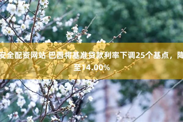 安全配资网站 巴西将基准贷款利率下调25个基点，降至14.00%