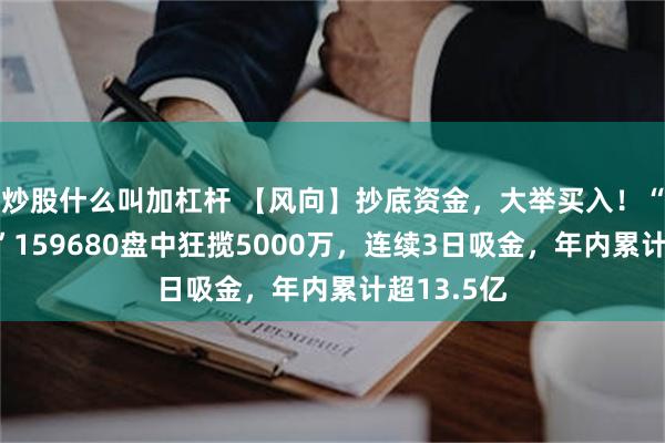 炒股什么叫加杠杆 【风向】抄底资金，大举买入！“小盘之光”159680盘中狂揽5000万，连续3日吸金，年内累计超13.5亿